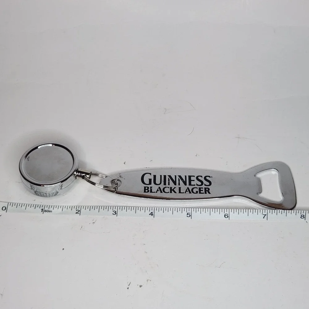 Guinness Black Lager Retractable Bottle Opener Beer Man‎ Cave Stocking Stuffer